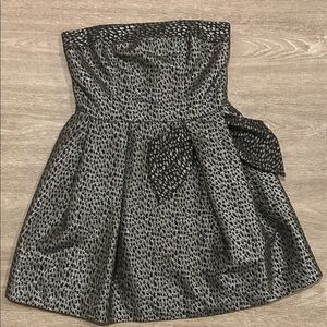 Charlotte Russe Strapless Dress–Silver Sparkle & Black Animal Print (EUC) Size M